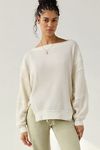 Out From Under Homebody Waffle Knit Oversized Off-The-Shoulder Top