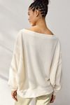Out From Under Homebody Waffle Knit Oversized Off-The-Shoulder Top