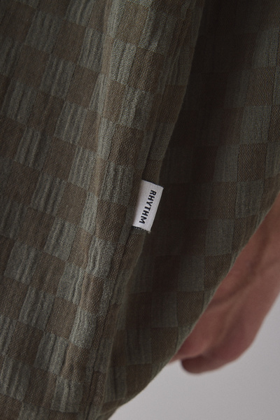 Rhythm Washed Check Relaxed Fit Short Sleeve Shirt