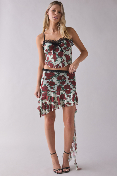 Wild Lovers Liora Rose Asymmetric Hanky Hem Mini Skirt