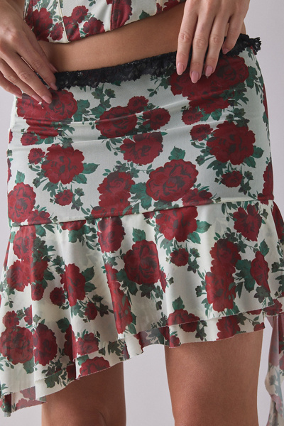 Wild Lovers Liora Rose Asymmetric Hanky Hem Mini Skirt