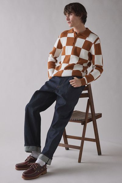 Rhythm Rhumba Check Polo Collar Sweater