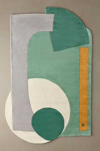 Urban Outfitters Fulgencio Colorblocked Abstract Tufted Rug In Green At  In Green