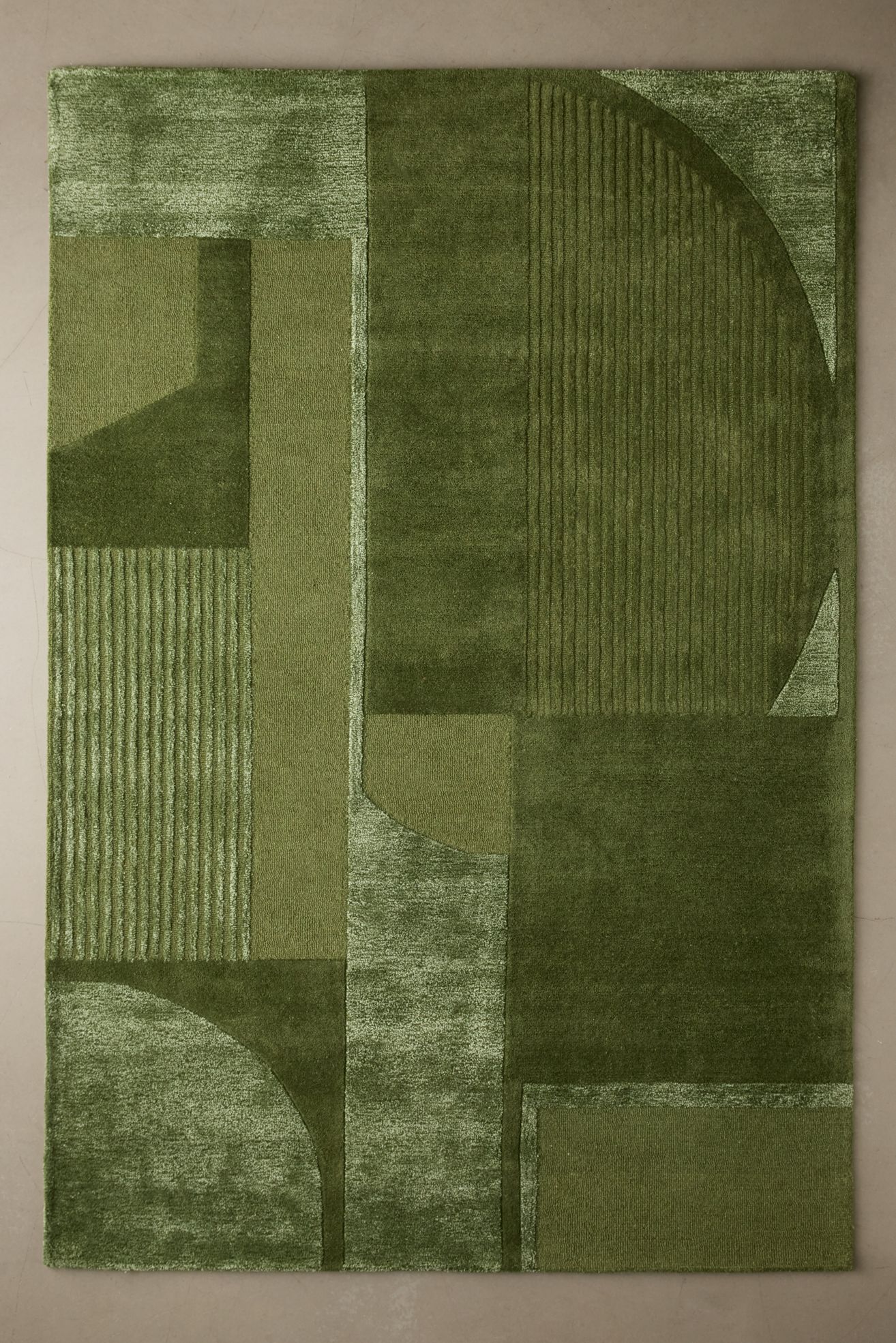 Farley Art Deco Tufted Rug - Green, 4X6