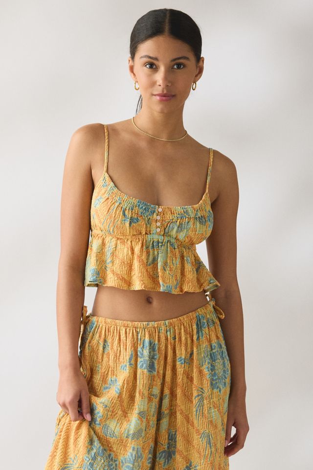 Out From Under Golden Hour Tie-Strap Cropped Babydoll Cami #1