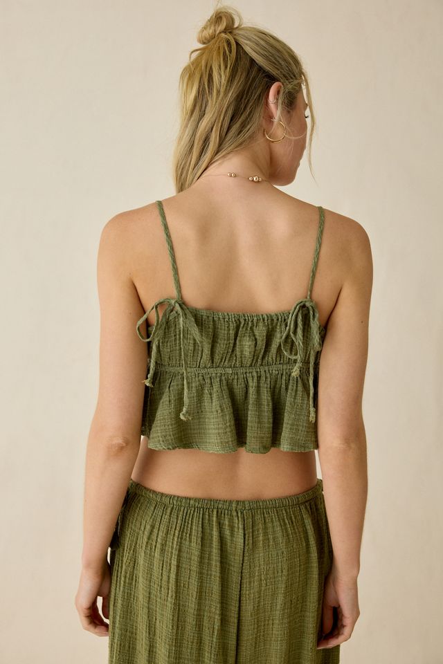 Out From Under Golden Hour Tie-Strap Cropped Babydoll Cami #1