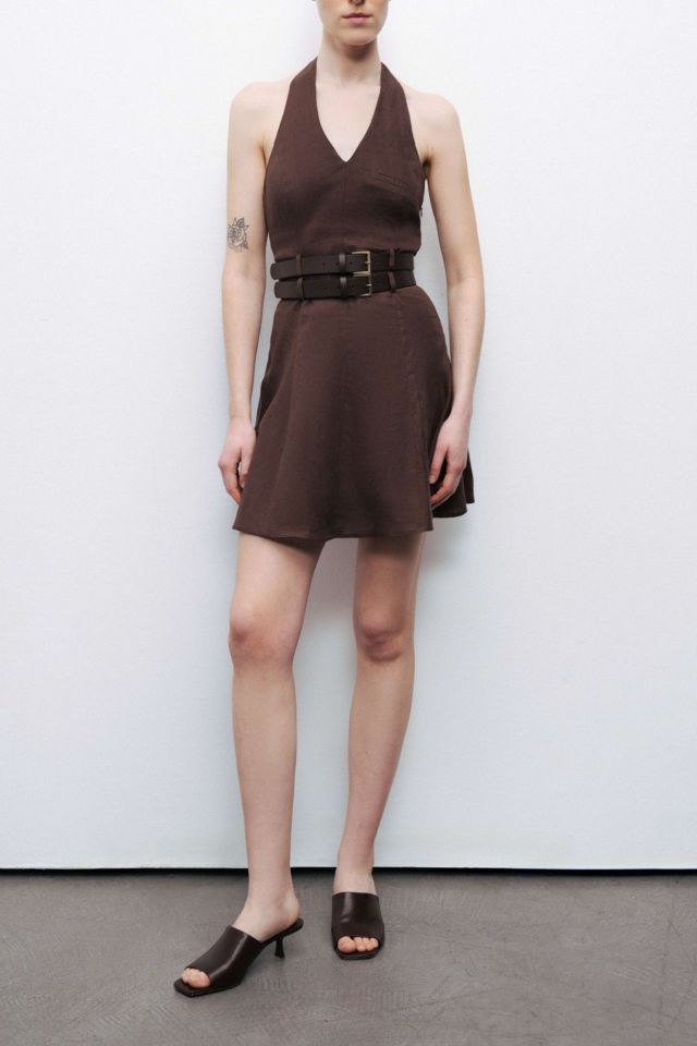 Nocturne Belted Halter Mini Dress #1