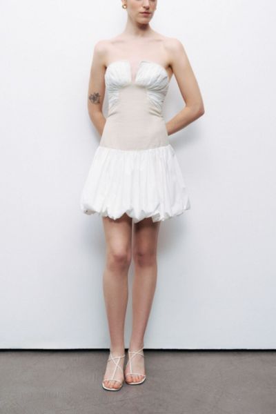 Nocturne Strapless Bubble Skirt Mini Dress