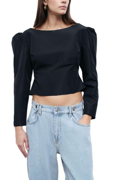 Nocturne Boat Neck Puff Sleeve Top