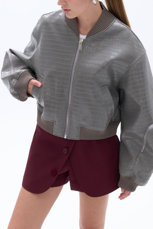Nocturne Faux Leather Bomber Jacket #1