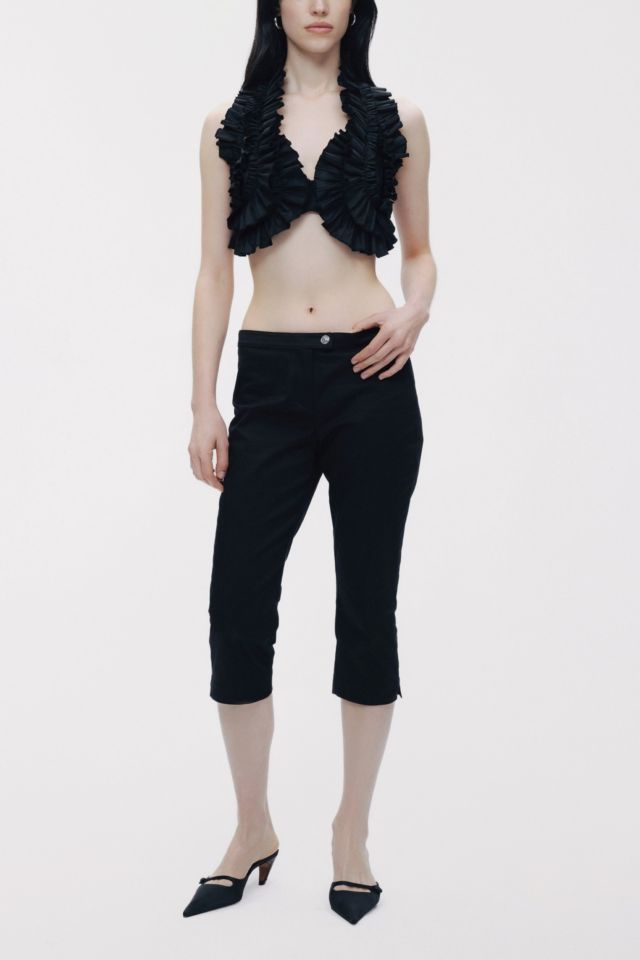 Nocturne Ruffle Halter Crop Top #1