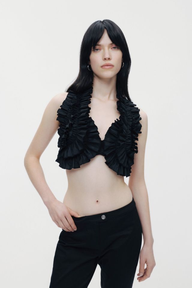 Nocturne Ruffle Halter Crop Top #4