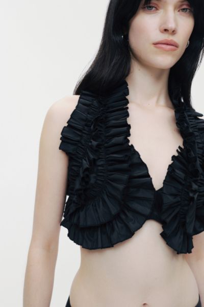 Nocturne Ruffle Halter Crop Top