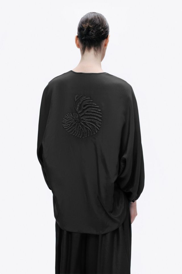 Nocturne Tie-Front Puff Blouse #3