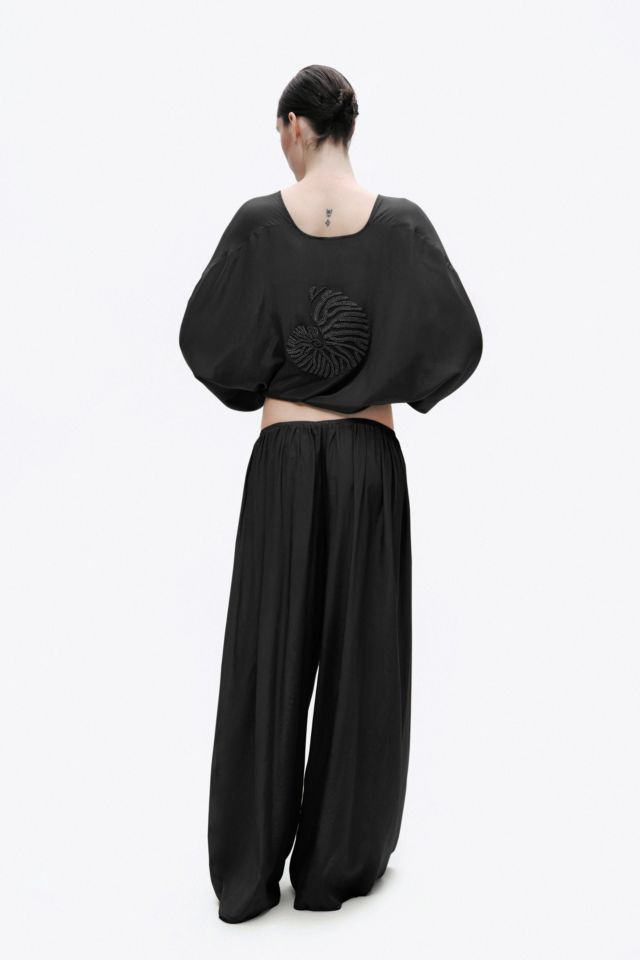 Nocturne Tie-Front Puff Blouse #4
