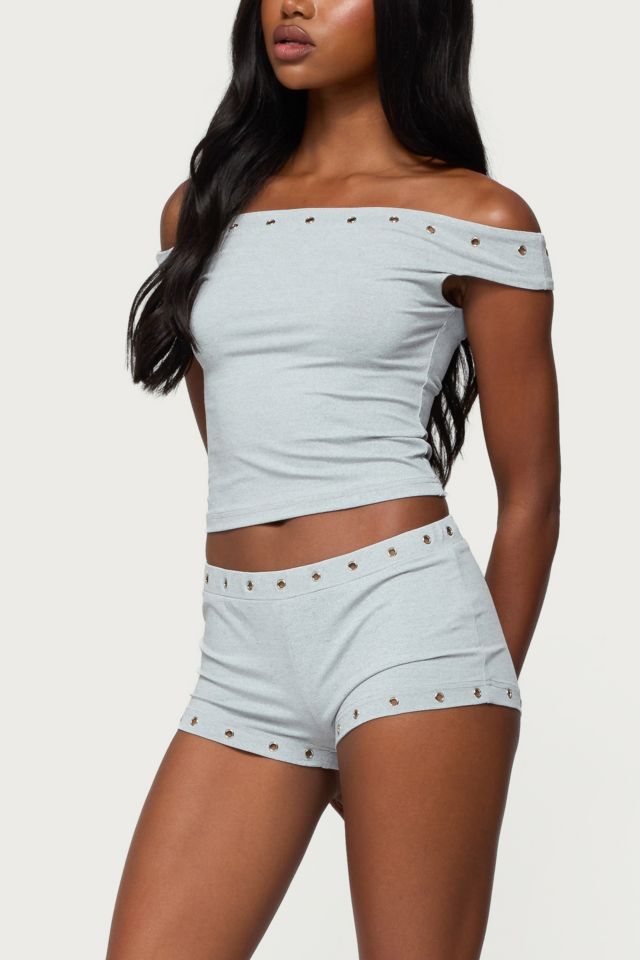 Edikted Neriah Grommet Micro Shorts #1