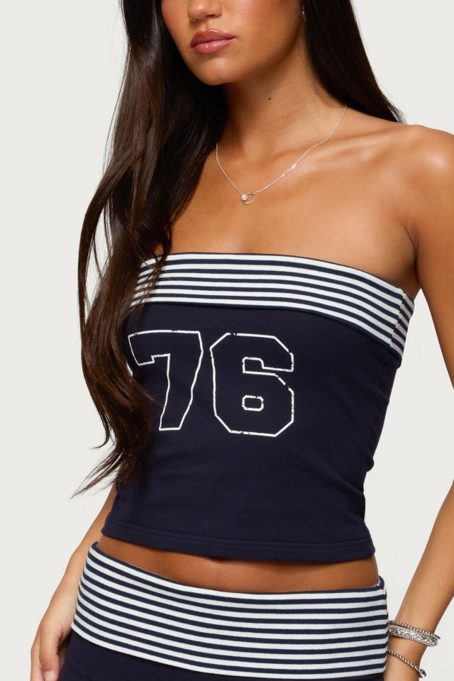 Edikted 76 Stripey Fold Over Tube Top #2