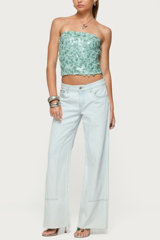 Edikted Brynn Sequin Strapless Top #1