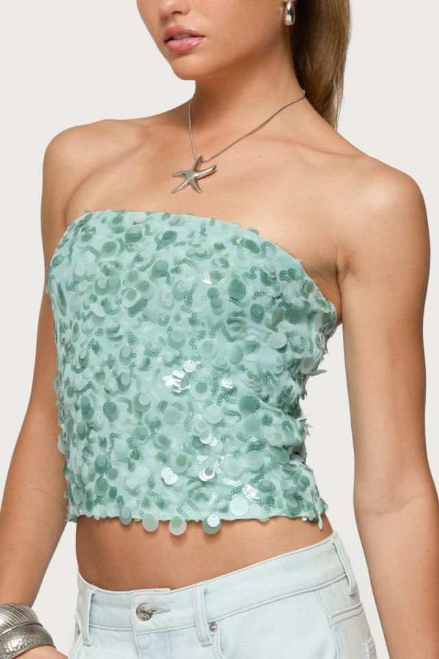 Edikted Brynn Sequin Strapless Top #2