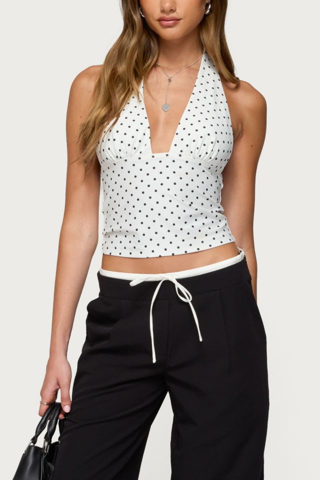 Edikted Blaire Polka Dot Halter Top #3