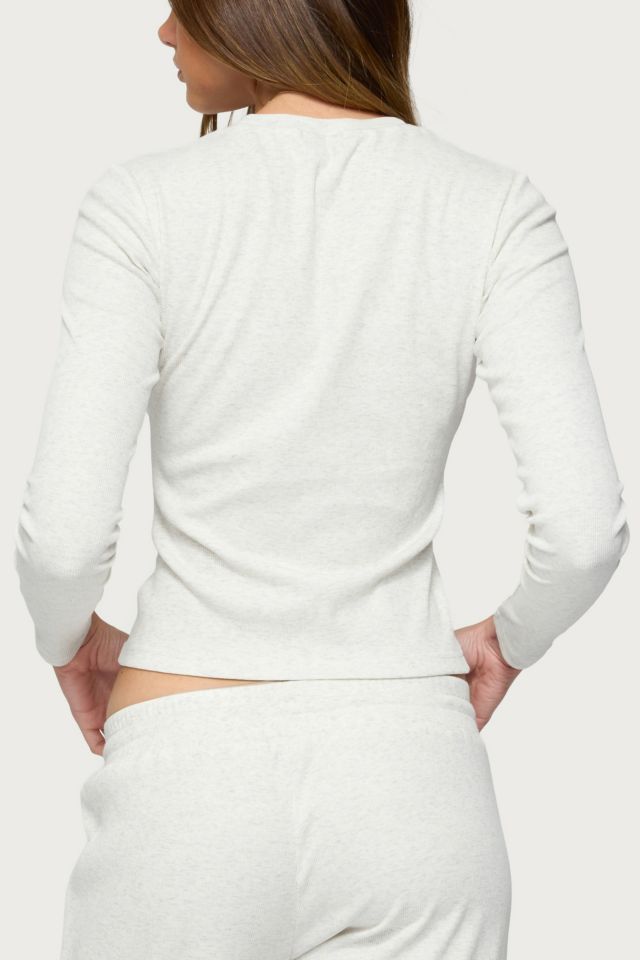 Edikted Cicilia Long Sleeve Ribbed T Shirt #4