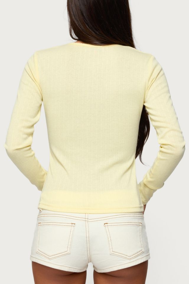 Edikted Maeva Button Up Pointelle Top #4