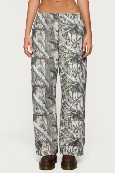 Edikted Camo Straight Leg Sweatpant