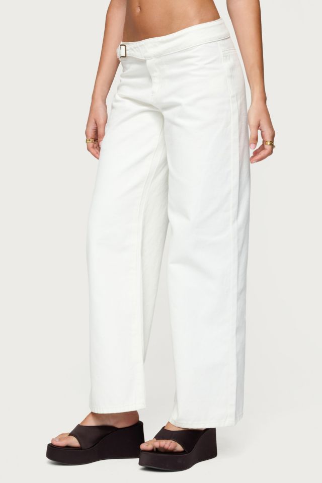 Edikted Buckle Low Rise Straight Leg Pants #2