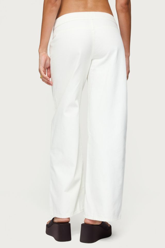 Edikted Buckle Low Rise Straight Leg Pants #4