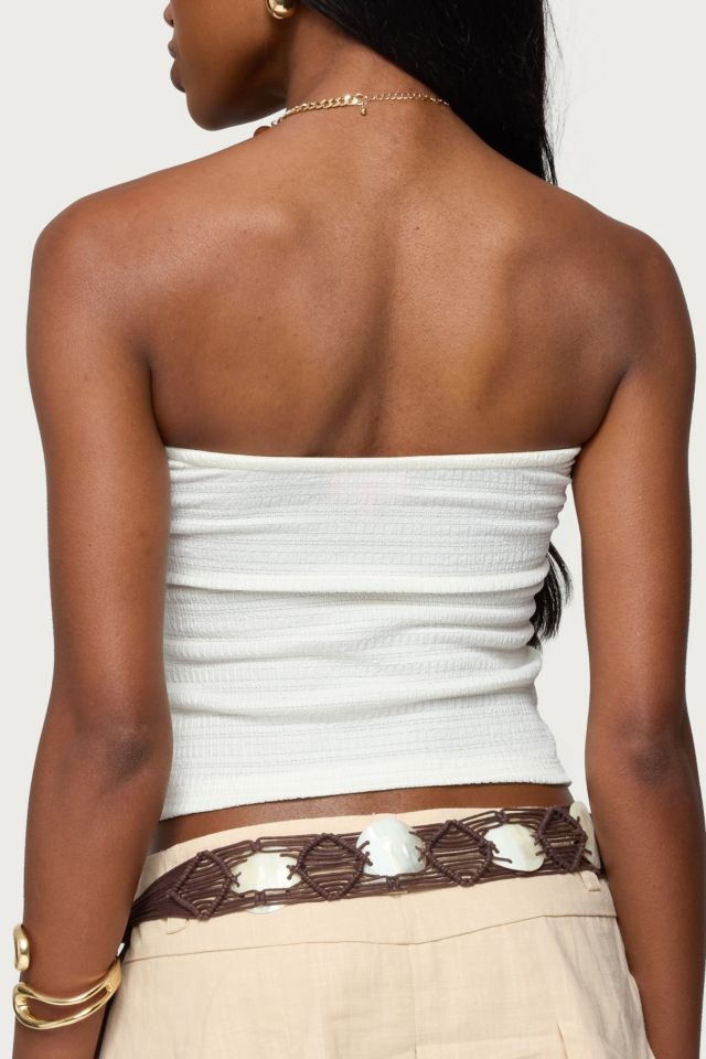 Edikted Layered Textured Knit Strapless Top #4
