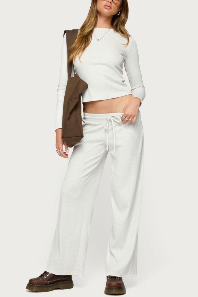 Edikted Cicilia Straight Leg Ribbed Pants #1