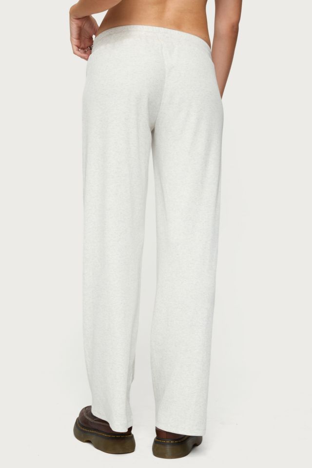 Edikted Cicilia Straight Leg Ribbed Pants #4