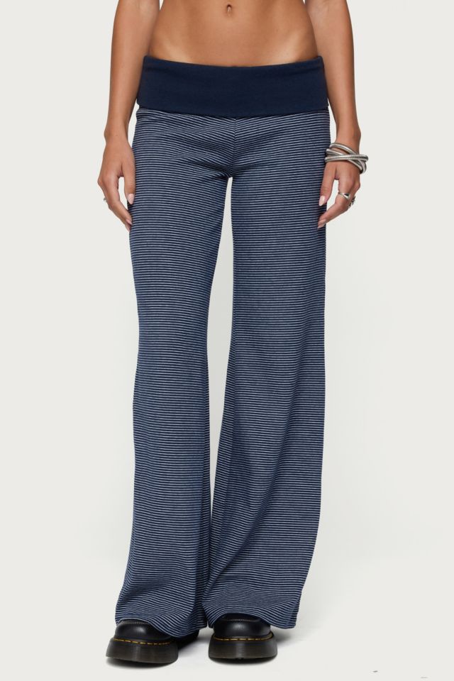 Edikted Amarna Striped Fold Over Pants #3