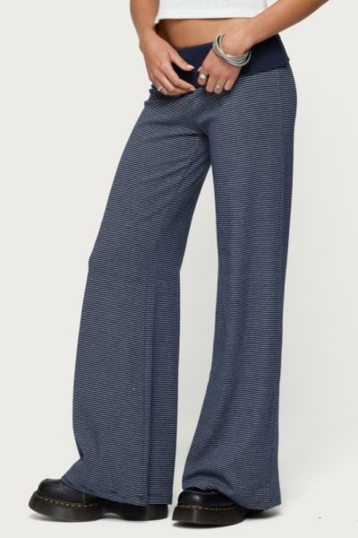 Edikted Amarna Striped Fold Over Pants