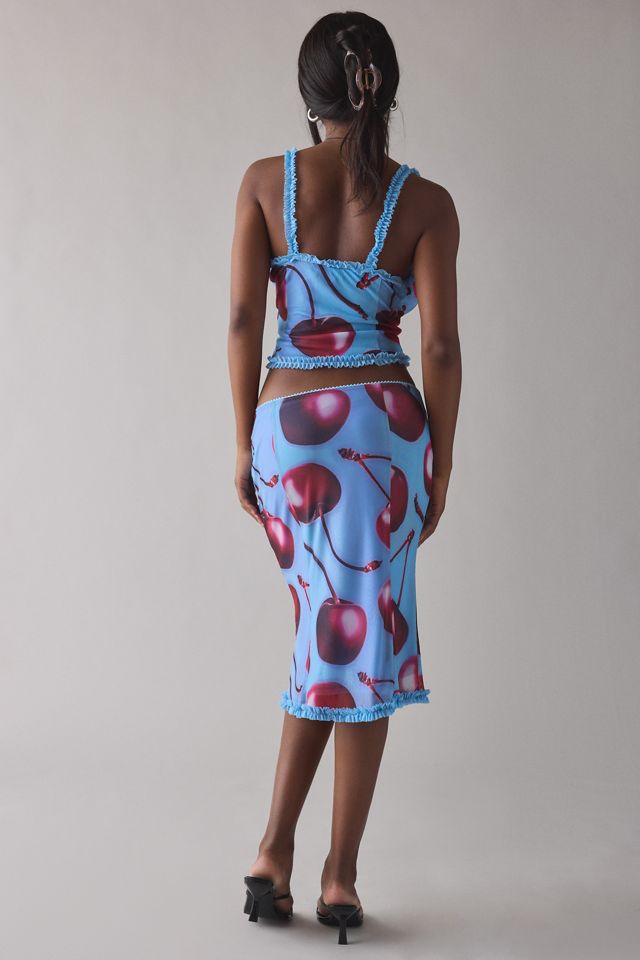 UO Rose Colored Cami + Knee-Length Skirt 2-Piece Set #1