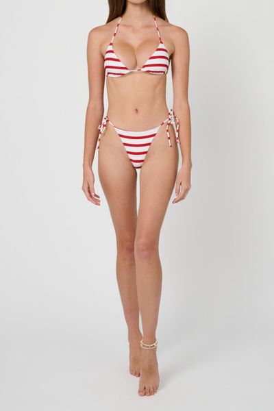 Weworewhat String Bikini Bottom In Off Wht/true Rd, Women's At Urban Outfitters In Multi