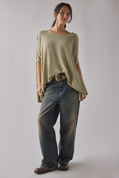 BDG Frannie Flounce Boatneck Oversized Tee