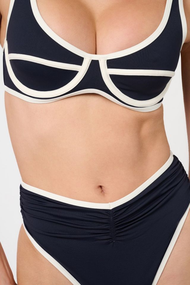 WeWoreWhat High Rise Ruched Bikini Bottom #1