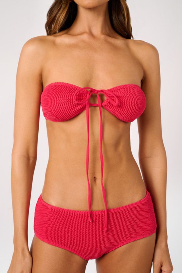 WeWoreWhat Cross Ribbed Bandeau Bikini Top #1