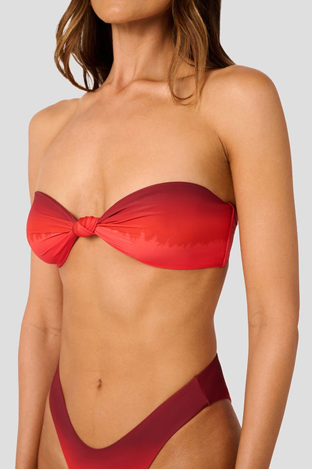 WeWoreWhat Ruched Tie Bandeau Bikini Top #2