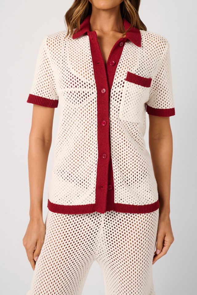 WeWoreWhat Oversized Crochet Button-Up Shirt #2