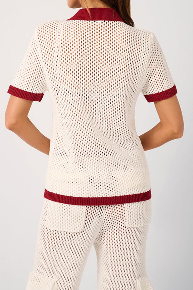 WeWoreWhat Oversized Crochet Button-Up Shirt #3