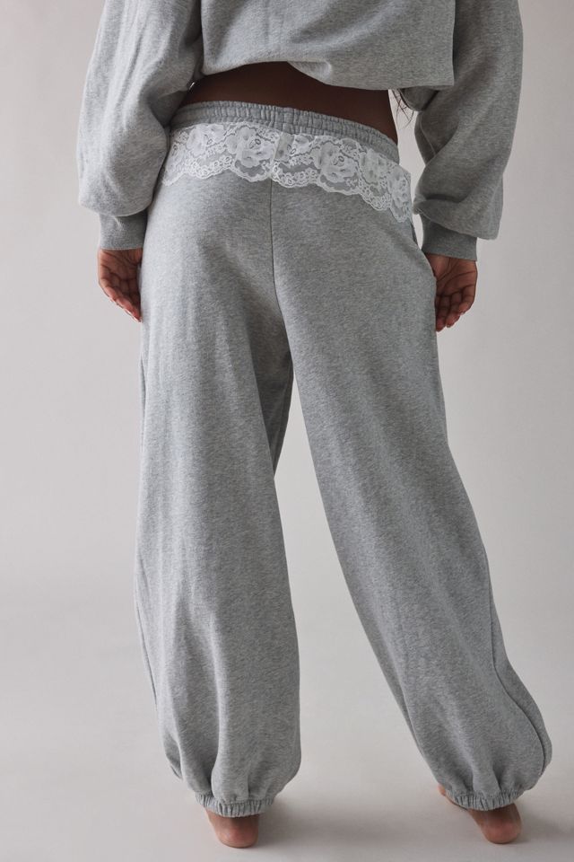 Out From Under Love Is Bliss Lace Trim Jogger Sweatpants #1
