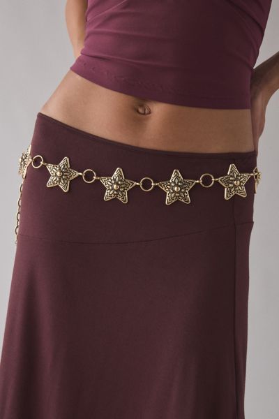 Urban Outfitters Strand Of Stars Chain Belt In Gold, Women's At  In Gold