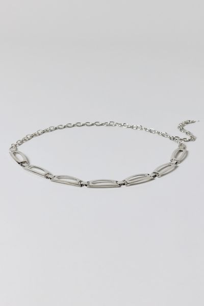 Urban Outfitters Y2k Metal Chain Belt In Silver, Women's At  In Metallic