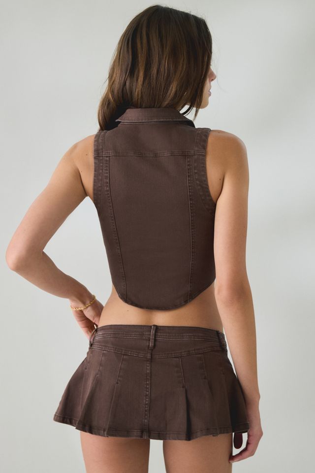 Haut veste en denim coupé à boutons-pression BDG Rae #1