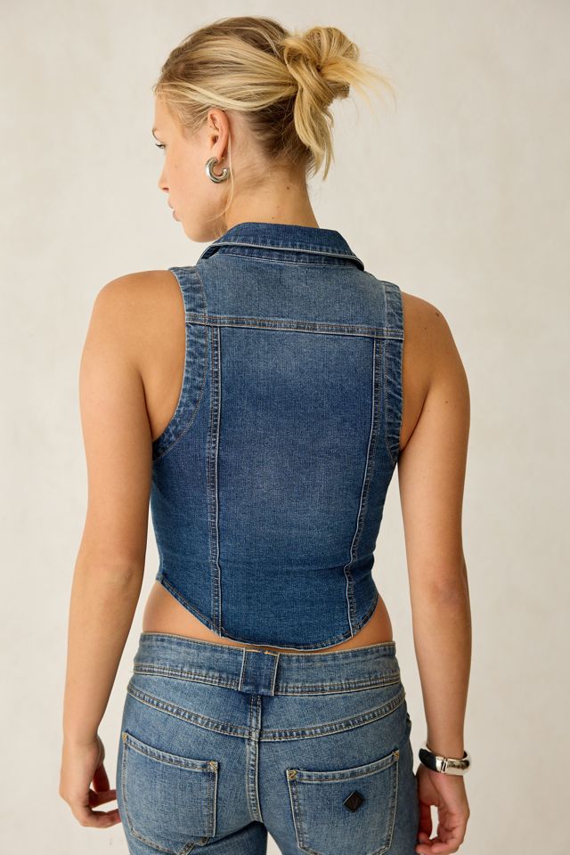 Haut veste en denim coupé à boutons-pression BDG Rae #1