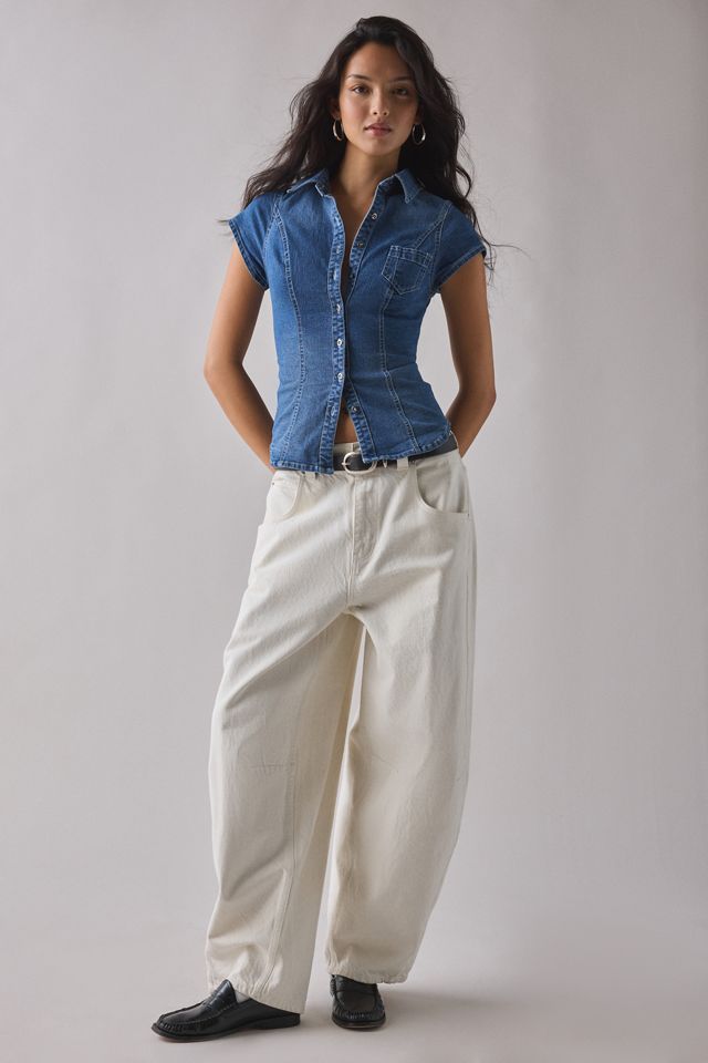 BDG Vero Slim Short Sleeve Snap-Front Denim Shirt #2