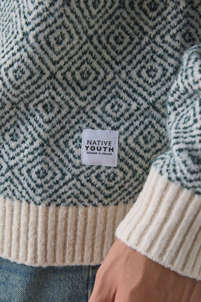 Native Youth Purcell Intarsia Knit Crew Neck Sweater