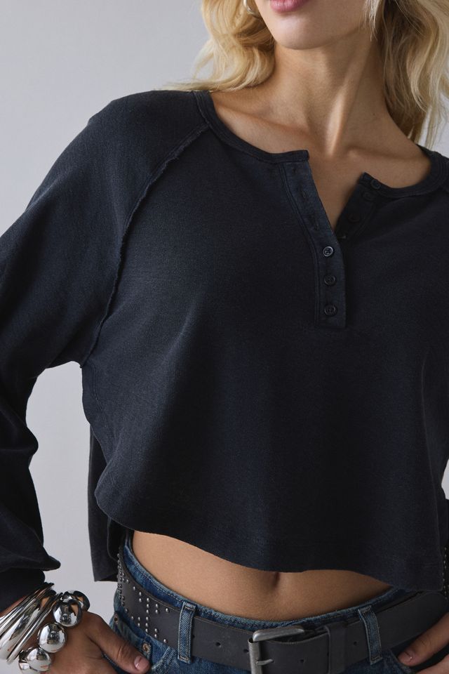BDG Logan Oversized Long Sleeve Henley Top #1